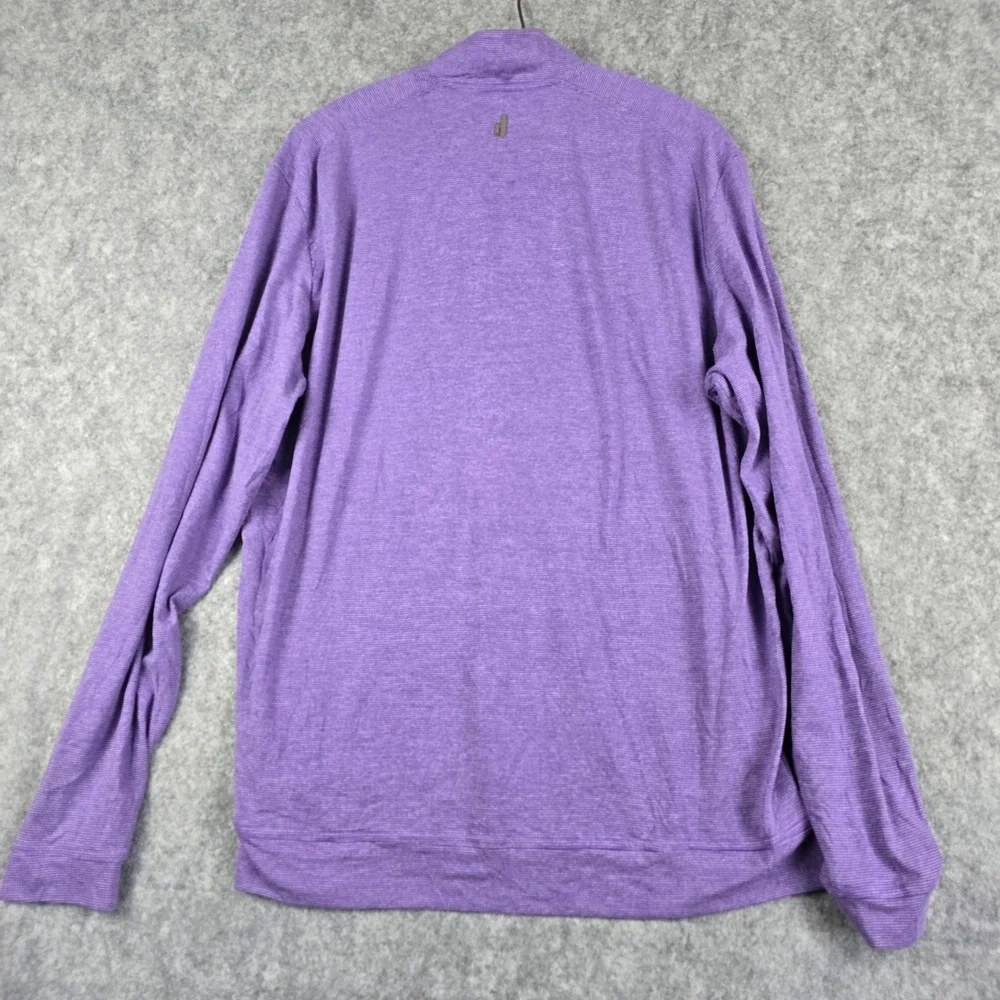 Johnnie-O Vaughn NSU Purple Striped Quarter Zip Pullover‎ Mens Large JMKO1890